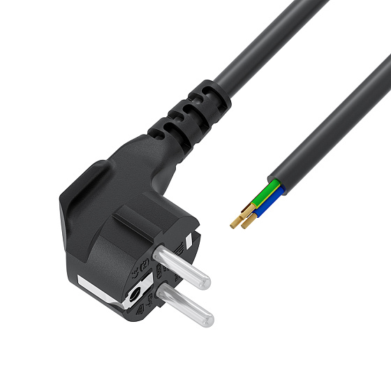 Купить GCR PRO Кабель питания DIY PROF евровилка Schuko - без разъема медь GCR-55368 — российского бренда GCR