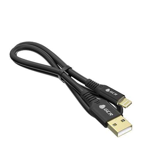 Купить GCR PRO Кабель AM/Lightning GOLD для iPhone Max 2.4A силикон GCR-53699 — российского бренда GCR