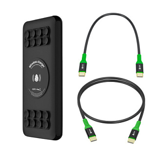 GCR PRO PowerBank 10000mAh Qi Wireless Charging/QC 3.0/PD+2 cables Type-C