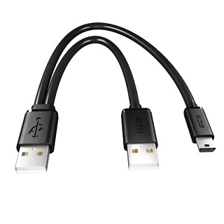 Кабель USB 2.0 2xAM / mini с дополнительным питанием для энергоемких устройств 