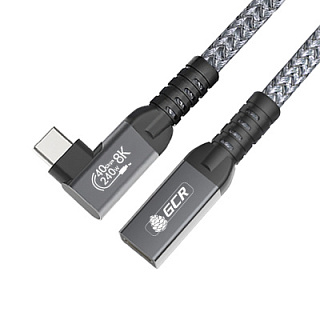 GCR PRO USB4 Type-C Angled Extension 240W 40Gbps 8K60Hz Side textile