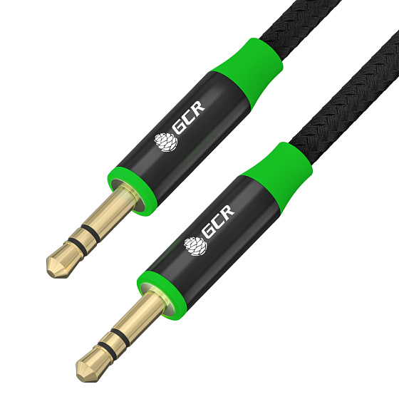 Купить GCR PRO Кабель аудио jack 3.5mm M/M GOLD AL корпус в оплетке текстиль GCR-54244 — российского бренда GCR