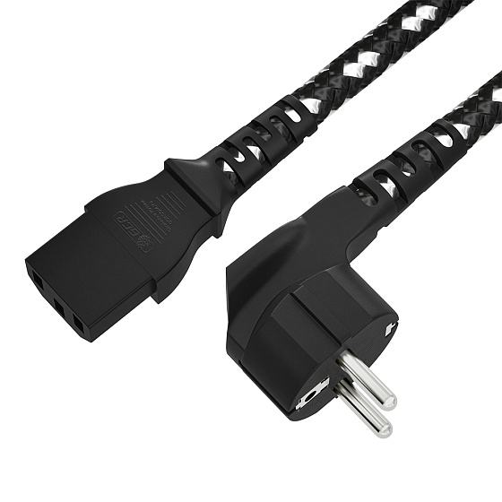 Купить GCR PRO Кабель питания в оплетке текстиль евровилка Schuko - C13 медь GCR-55090 — российского бренда GCR