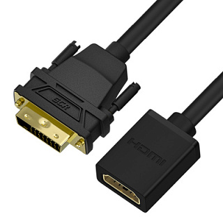 Переходник HDMI/DVI-D 19F/24+1M для мониторов телевизоров и компьютеров