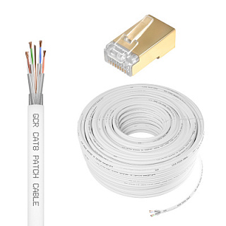 GCR PRO Cable LAN DIY twisted pair S/FTP cat.8 CU LSZH + RJ-45 8p8c connectors