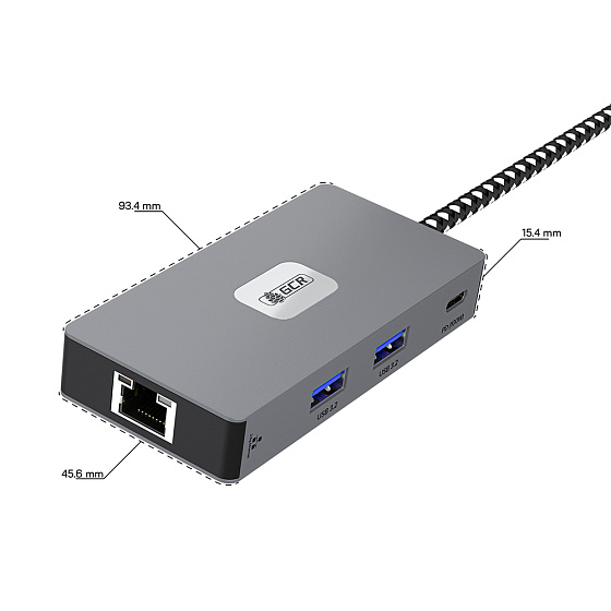 Купить GCR PRO Док-станция 7в1 USB Type-C на Type-C PD 100W + 2*USB3.2 + HDMI 4K60Hz + RJ45 2.5G + TF/SD 3.0 GCR-57159 — российского бренда GCR
