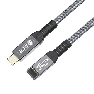 GCR PRO USB4 Type-C Angled Cable 240W 40 Gbps 8K60Hz L-shaped textile