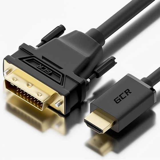 Купить GCR PRO Кабель переходник HDMI-DVI-D 3Х экран GCR-52172 — российского бренда GCR