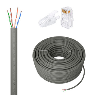 GCR PRO LAN Cable DIY twisted pair in a reel, UTP cat.5e, CCA+RJ-45 connector cat.5e UTP 8p8c