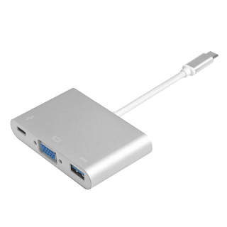 Переходник USB Type C - VGA + USB 3.0 + Type C