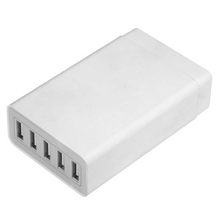 Сетевая SMART зарядная станция на 5 USB портов 1А или 2А