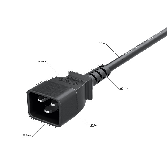Купить GCR PRO Кабель питания PROF C19 - C20 медь GCR-56625 — российского бренда GCR