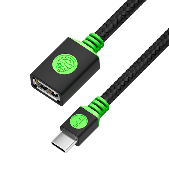 Купить GCR PRO Кабель переходник PROF Type-C/AF оплетка текстиль экран фольга/оплетка GCR-58138 — российского бренда GCR