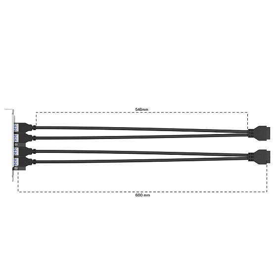 Купить GCR PRO Планка в корпус USB 3.0 2 порта 20 pin на 4 внешних порта GCR-55564 — российского бренда GCR