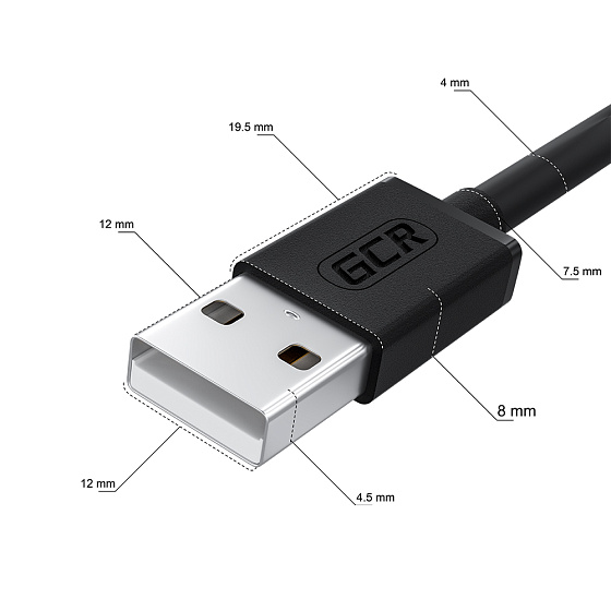 Купить GCR PRO Кабель USB 2.0 AM/BM угловой правый GCR-57721 — российского бренда GCR