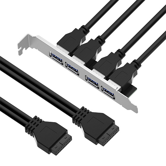 Купить GCR PRO Планка в корпус USB 3.0 2 порта 20 pin на 4 внешних порта GCR-55564 — российского бренда GCR