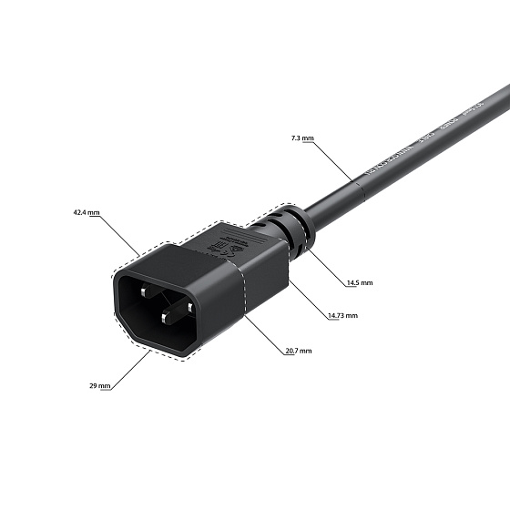 Купить GCR PRO Кабель питания PROF C19 - С14 медь GCR-56574 — российского бренда GCR