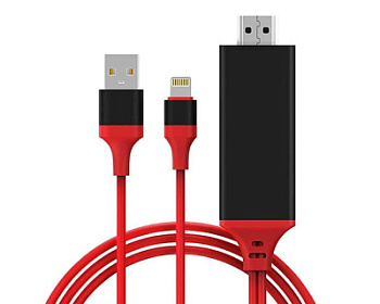 Кабель адаптер MHL для подключения iPhone  iPad к большому экрану  Linghtning + AM в HDMI 2.0