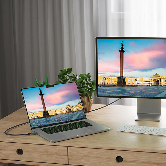 Купить GCR PRO Кабель USB4 Type-C 240W 40Гбит/с 8K60Hz в оплетке нейлон GCR-54952 — российского бренда GCR