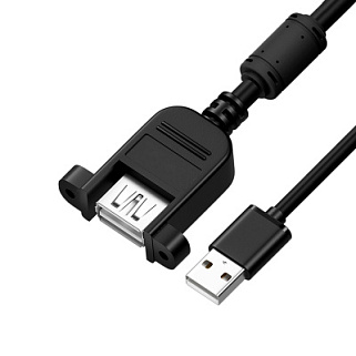 Удлинитель USB 2.0 AM /AF крепление под винт экран заземление ферритовое кольцо