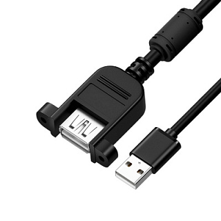 GCR PRO Extension Cable USB 2.0 AM/AF screw mounting ferrite