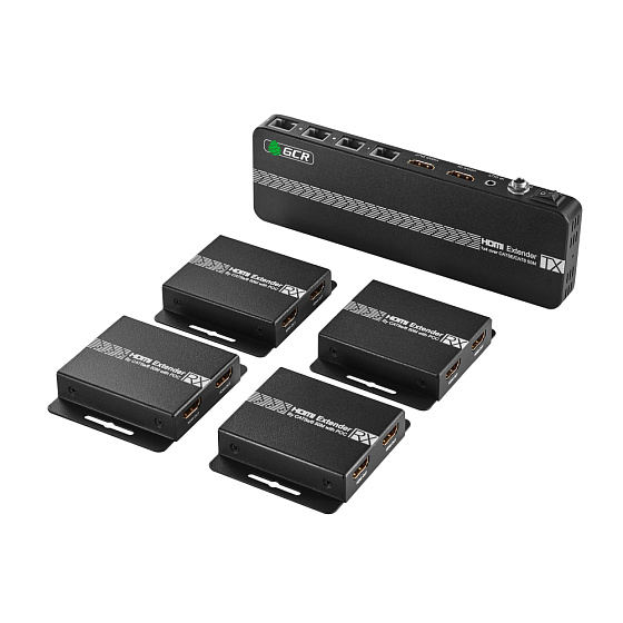 Купить GCR PRO Сплиттер - удлинитель HDMI по витой паре 1x4 на 9 дисплеев GCR-55266 — российского бренда GCR