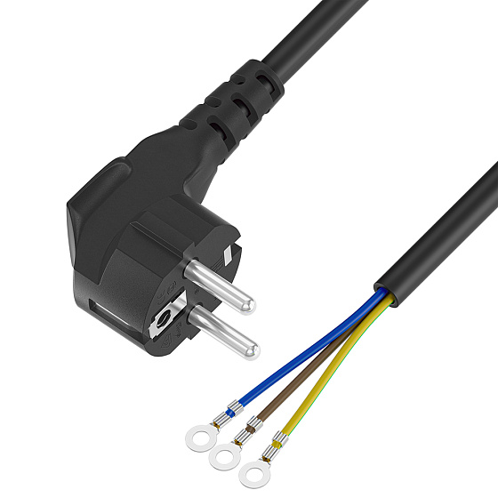 Купить GCR PRO Кабель питания DIY евровилка Schuko - клеммы кольцевые медь GCR-55241 — российского бренда GCR
