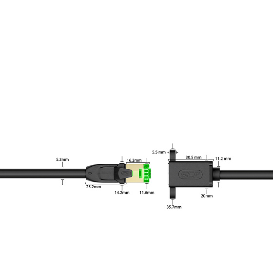 Купить GCR PRO Удлинитель патч-корда LSZH PROF кат.6A F/UTP крепление под винт RJ45 GCR-57746 — российского бренда GCR