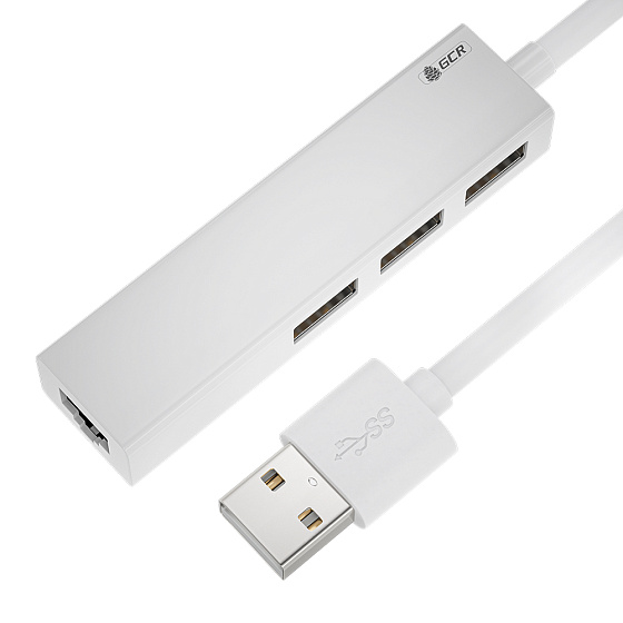 Купить GCR PRO USB 2.0 Разветвитель на 3 порта + Ethernet RJ-45 GCR-AP03 — российского бренда GCR