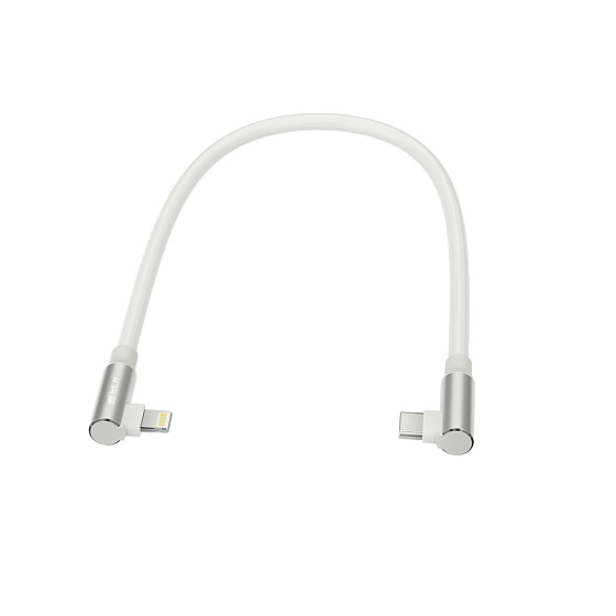 Купить GCR PRO Кабель угловой TypeC/Lightning быстрая зарядка 18W PD короткий для PowerBank силикон GCR-55514 — российского бренда GCR
