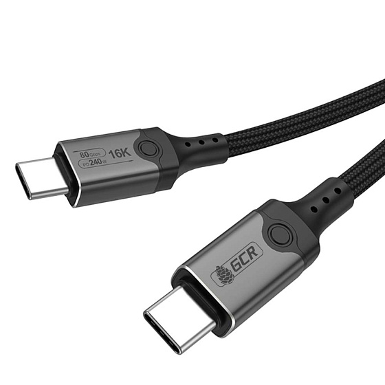 Купить GCR Кабель USB 5.0 Type-C 240W 80 Гбит/с 16K VIDEO M/M в оплетке текстиль GCR-57149 — российского бренда GCR