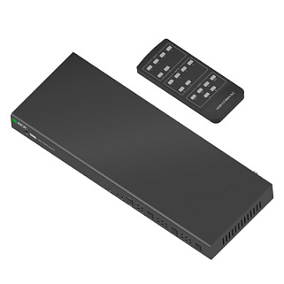 GCR Матричный переключатель HDMI 2.0 6x2, 6 устройств к 2 мониторам, 4K60Hz, 4:4:4, HDR, HDCP 2.2, поддержка ARC, RS232, Audio Extractor, пульт ДУ