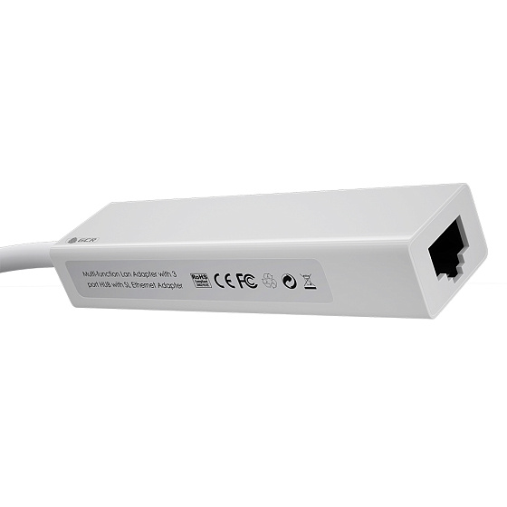Купить GCR PRO USB 2.0 Разветвитель на 3 порта + Ethernet RJ-45 GCR-AP03 — российского бренда GCR