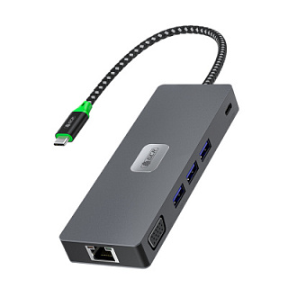 GCR PRO Docking Station 11-in-1 USB Type-C to Type-C PD 100W + 3*USB3.2 + HDMI 4K60Hz + DP + VGA + RJ45 1000Mbps + TF/SD + 3.5mm Audio