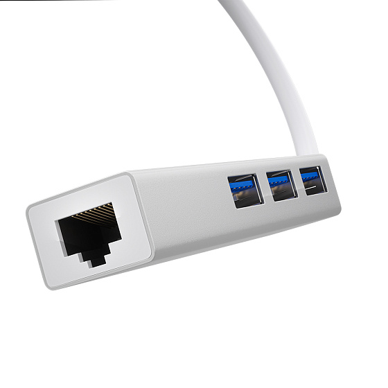 Купить GCR PRO USB Hub Type-C 4в1 на 3xUSB 3.0 5Gbps + Gigabit Ethernet RJ45   GCR-54603 — российского бренда GCR