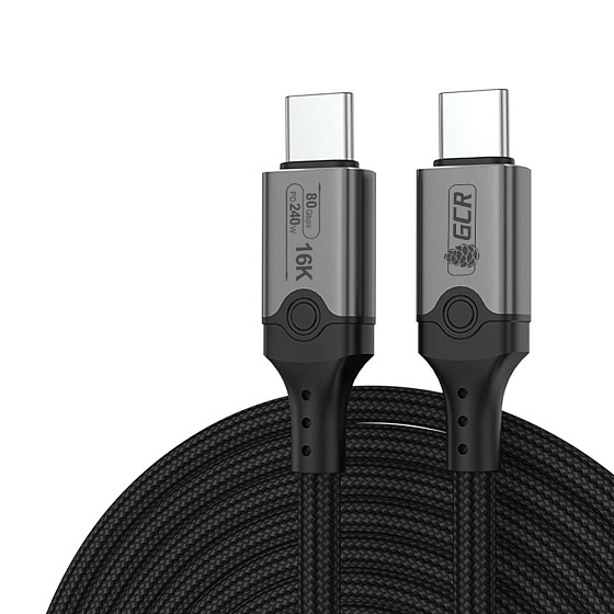 Купить GCR Кабель USB 5.0 Type-C 240W 80 Гбит/с 16K VIDEO M/M в оплетке текстиль GCR-57149 — российского бренда GCR