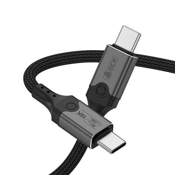 Купить GCR Кабель USB 5.0 Type-C 240W 80 Гбит/с 16K VIDEO M/M в оплетке текстиль GCR-57149 — российского бренда GCR