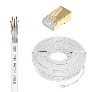 GCR PRO Cable LAN DIY twisted pair S/FTP cat.8 CU LSZH + RJ-45 8p8c connectors