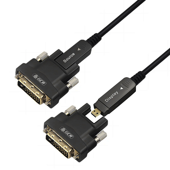 Купить GCR Кабель оптический DVI-D съемный DVI + Micro HDMI 4K 1080p 60Гц GCR-58051 — российского бренда GCR