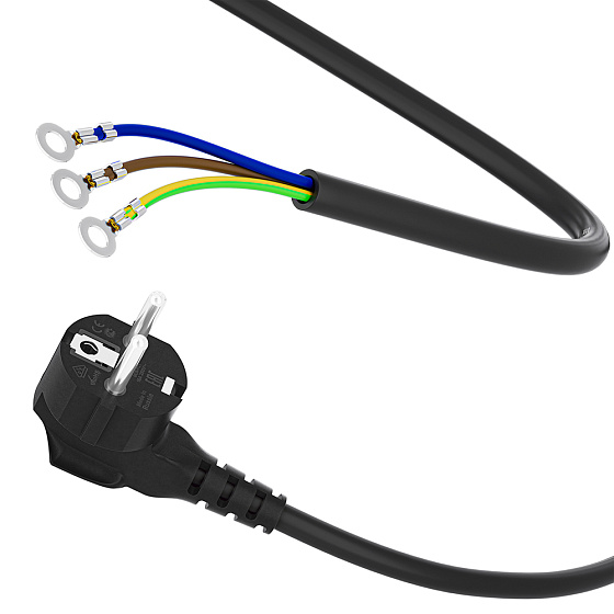 Купить GCR PRO Кабель питания DIY евровилка Schuko - клеммы кольцевые медь GCR-55241 — российского бренда GCR