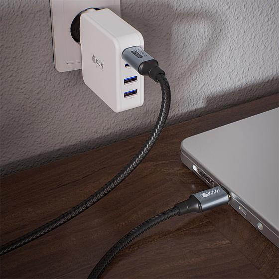 Купить GCR PRO Кабель USB4 Type-C 100W 40Гбит/с 8K60Hz в оплетке нейлон GCR-54619 — российского бренда GCR