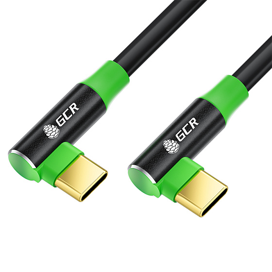 Купить GCR PRO Кабель угловой Type-C/Type-C 60W PD быстрая зарядка силикон GOLD GCR-56382 — российского бренда GCR