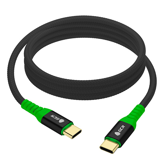 Купить GCR PRO Кабель Type-C/Type-C 60W PD в оплетке нейлон GOLD GCR-56751 — российского бренда GCR