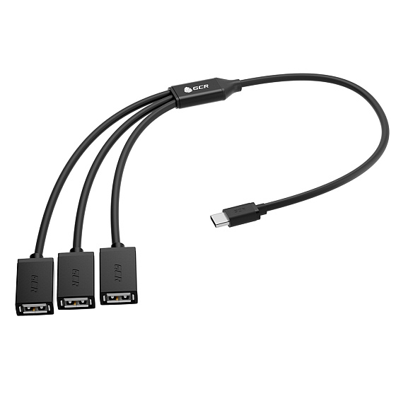 Купить GCR PRO USB Hub Type-C переходник разветвитель на 3 USB порта GCR-55311 — российского бренда GCR
