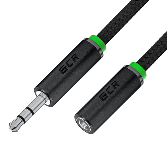 Купить GСR PRO Удлинитель аудио jack 3,5mm M/F в оплетке текстиль GCR-STM8114-5.0m — российского бренда GCR