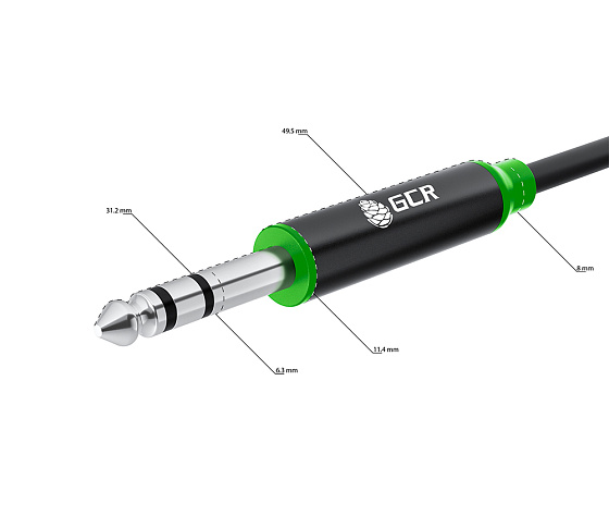 Купить GCR PRO Аудио кабель jack 6,35mm / jack 3,5mm M/M AL корпус GCR-55930 — российского бренда GCR