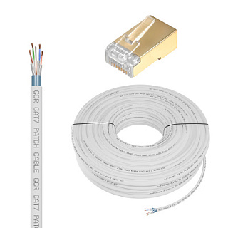 GCR PRO Cable LAN DIY twisted pair F/FTP cat.7 CU LSZH + RJ-45 8p8c