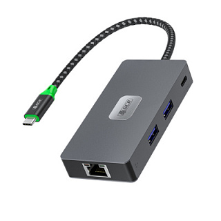 GCR PRO 7-in-1 Docking Station USB Type-C to Type-C PD 100W + 2*USB 3.2 + HDMI 4K60Hz + RJ45 2.5G + TF/SD 3.0