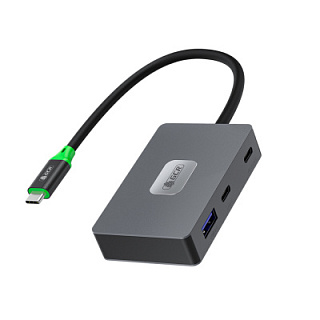 GCR PRO 5-in-1 Docking Station USB Type-C to 2xType-C PD 100W/OTG + 3xUSB 3.0