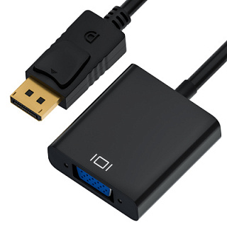 Адаптер переходник DisplayPort v1.2 20M - VGA 15F Full HD для компьютера монитора телевизора